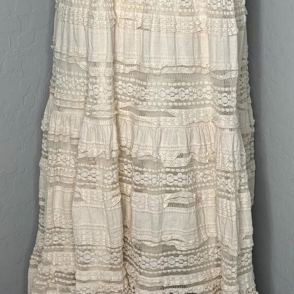 Torrid Ivory Lace High Neck Sleeveless Lined Tiered Dress Size 18 - Picture 6 of 13